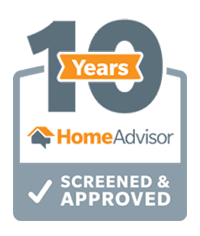 HomeAdvisor 10 Years Screened and Approved logo
