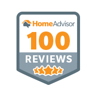 HomeAdvisor, 100 Reviews logo